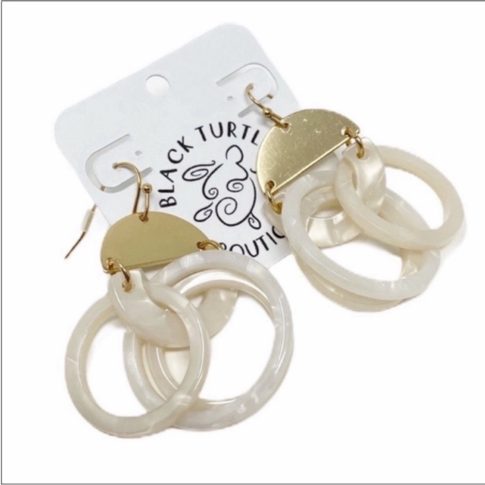 Marble acrylic hook earrings NEW
